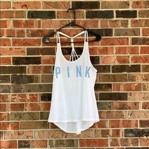White Victoria Secret by Pink tank top